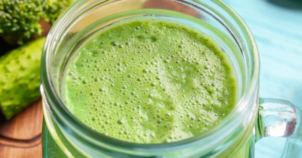 Green vegetable smoothie.